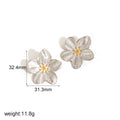 New Arrival 18K Gold Plated Fine Stud Earrings Dual Color Stainless Steel Jewelry in Fashion Flower Shape Trendy Rings Earrings