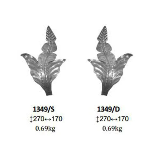 Wrought Iron Components Elements Decorative Ornamenatal Steel Leaves for Stair Porch Railing Parts Handrail Balustrade Gate Fenc
