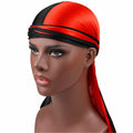 Men Women Fashion Doo Durag Headwear Soft Silk Pirate Bandana Turban Smooth Long Hat Wrap