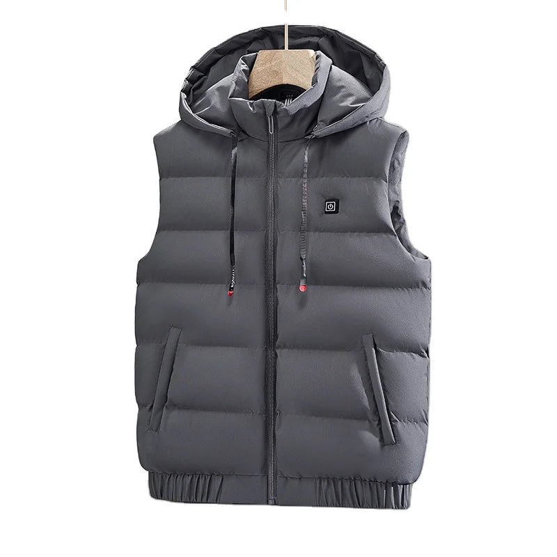 Men's Winter Jacket Plus Size Intelligent Heating Graphene Heated Vest Waterproof Windproof Waistcoat Pria Pakaian Chaleco Man