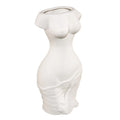 Contemporary Nordic Design White Ceramic Tabletop Flower Vase with Opaque Glaze Unique Home Decor Gift