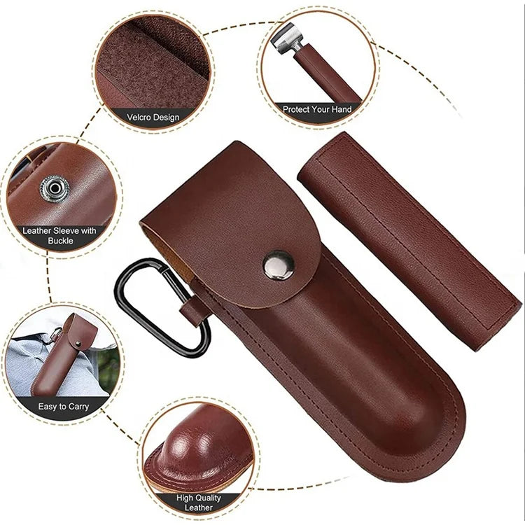 Hot Sell Outdoor Survival Punch Tool Storage Bag Camping Wood Auger Drill Bit Pouch Custom Manual Auger Leather Sleeve