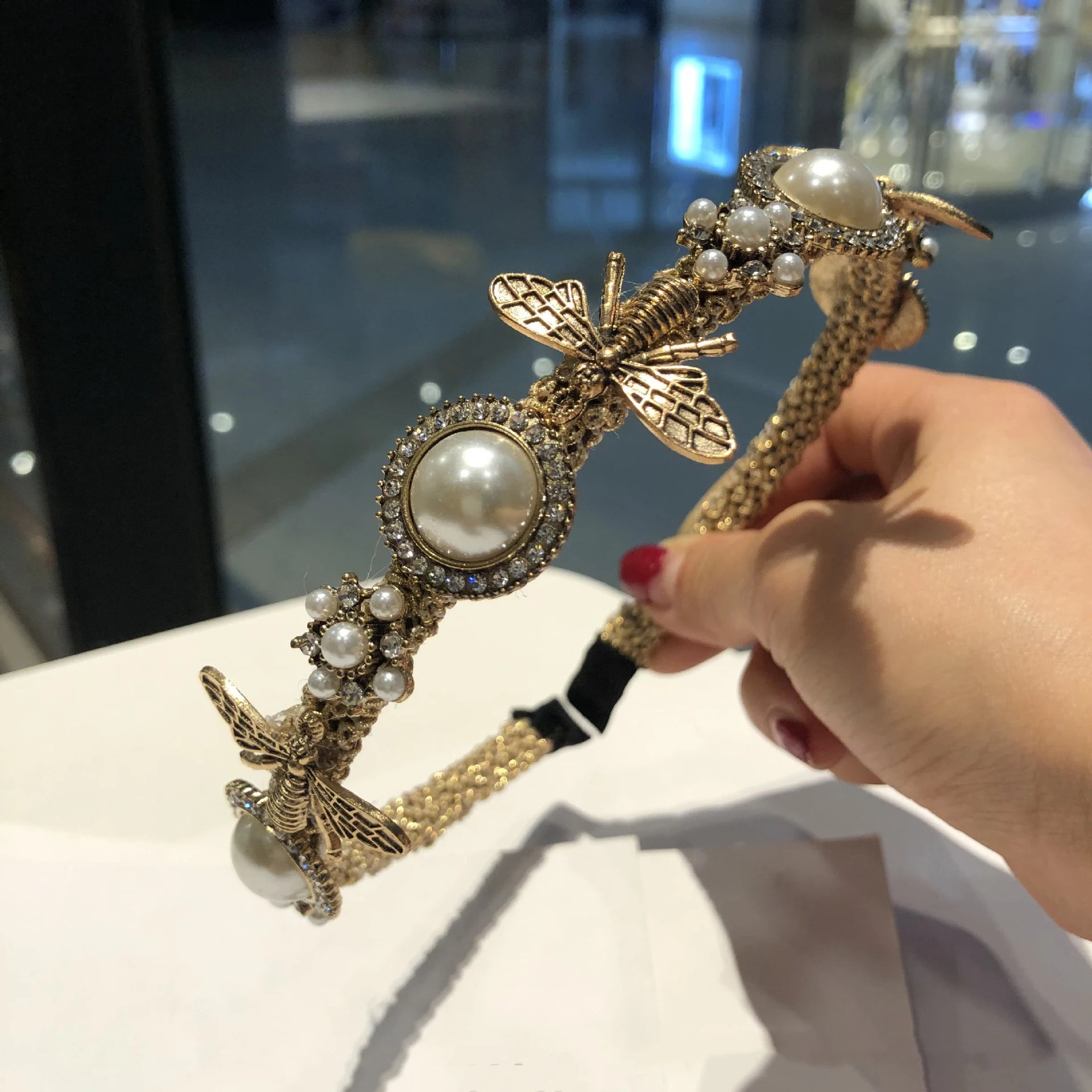 ShangHai Unique Tea Party Pearl Headband New Wedding Accessories Crystal Headband Daily Life Girl Hair Accessories