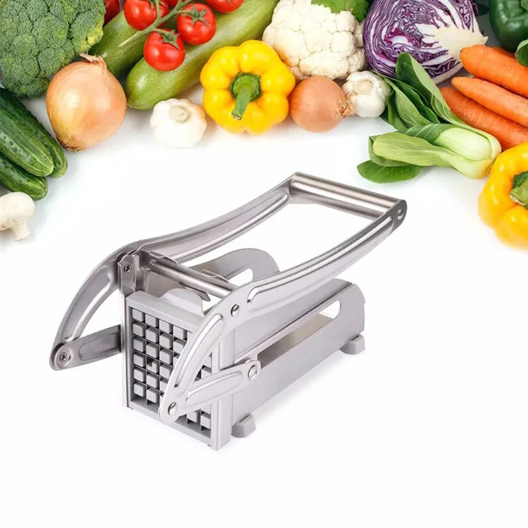 Commercial Grade Stainless Steel Vegetable Slicer - Heavy Duty Potato Cutter for Perfect French Fries