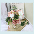 Ins Premium Slate pink Artificial Hydrangea Rose Peony Flower Bouquet Wedding Bride Bouquet