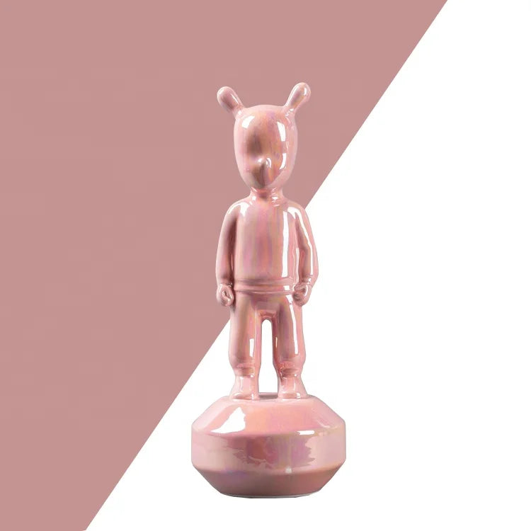 Exquisite Luxury Pink Ceramic Furniture Sculptures Children's Decorative Furnishings and Accessory Gifts for Home Decor