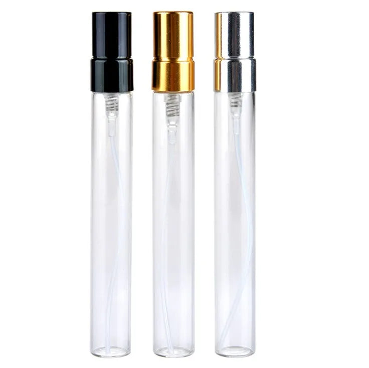 Good Quality Transparent Clear10 ml Empty Glass Spray Perfume Bottle with Aluminum Sprayer
