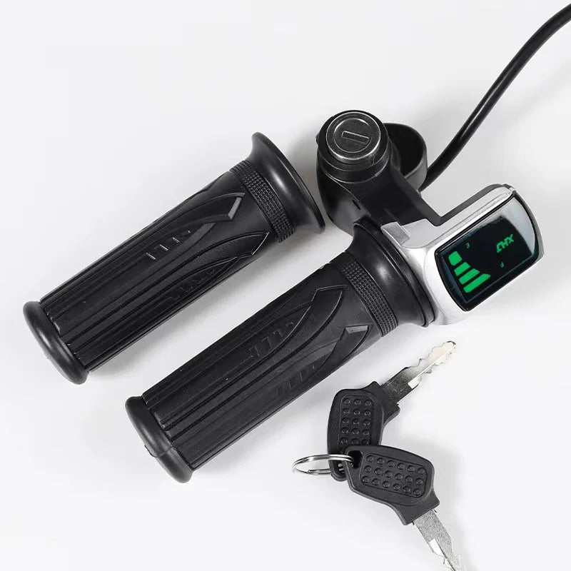 Electric Scooter Throttle Grip 36V 48V Key Lock Power Indicator Throttle Accelerator for Electric Bike Bicycle E-bike