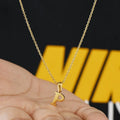 Fashion Personality 18K Gold Plated Custom Designer Stainless Steel Name Plate Initial Letter Necklace Pendent