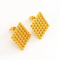 Wholesale Geometric square Stainless Steel 18k Plating Gold Bead Earrings Jewelry Manufacturer