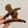Summer Vintage Elegance Hair Accessories Caramel Acetic Acid Bun Shark Clip Stylish Medium Line Back Head Hair Claws Fashionable