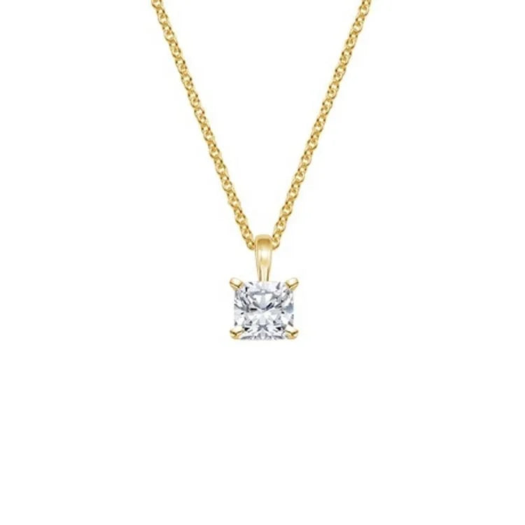 Wholesale 1ct IGI  Certified HPHT CVD Lab Grown Cushion Cut Diamond Necklace for Women