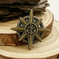 Wholesale Custom Metal Design Ancient Anchor Ship Rudder Lapel Pins Zinc Alloy Die-casting Star Navy Pirate Emblem Brooch Badge