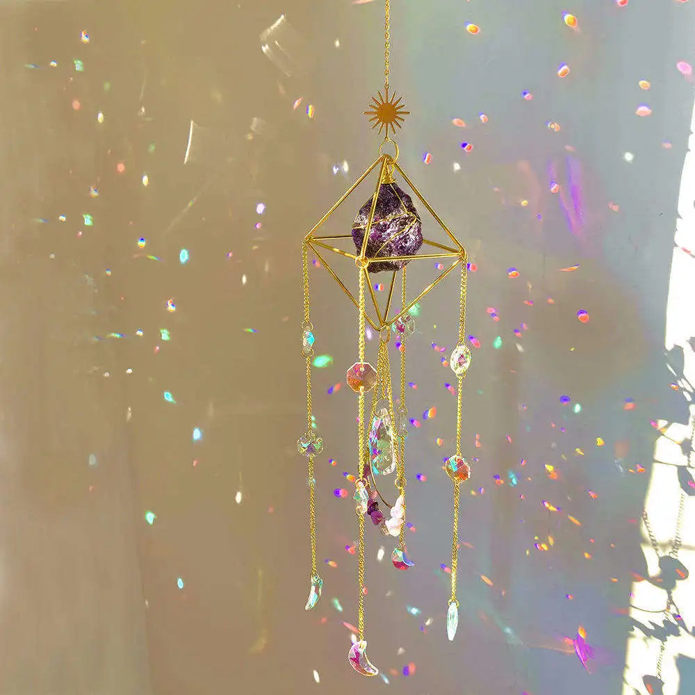 Moon Crystals Suncatchers Prisms Garden Colorful Window Home Office Wedding Party Decor Rainbow Maker Sun Catcher