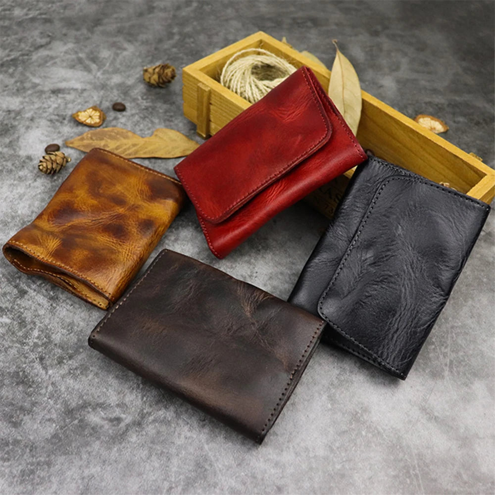 Business Card Wallet Atm Crazy Horse Genuine Leather Credit Id Card Wallet Case Bag Holder