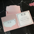 Elegant Hardcover Wedding Invitation Pink Color with Custom Printing