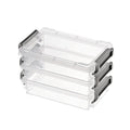 OWNSWING 3PCS Plastic Storage Bins With Latching Lid Clear File Box Stackable Storage Plastic Container for Organizing Document