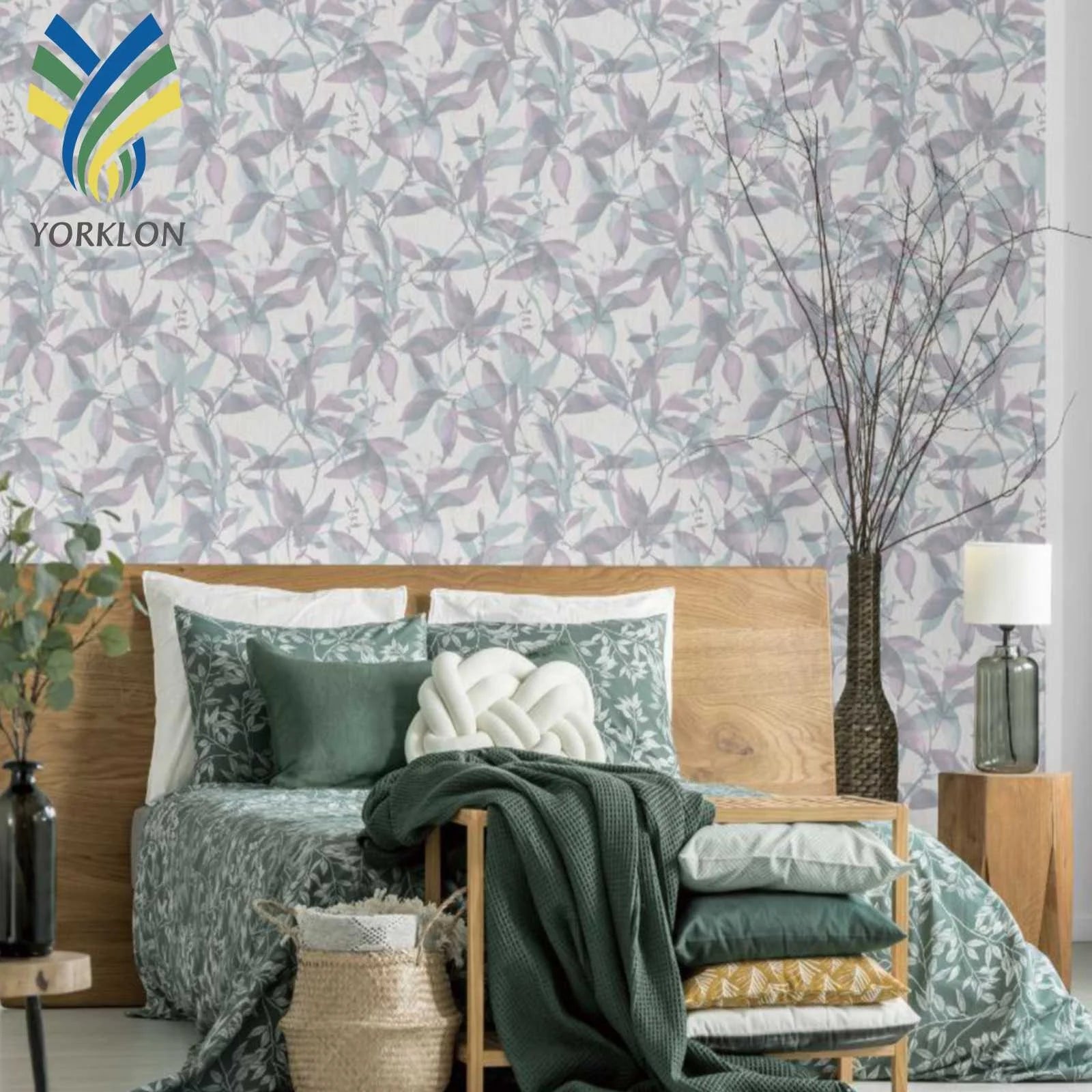 YKWA 4 Modern 3D Flower Wallpaper Murals Waterproof Bedroom Wall Background for Home Decoration Anti-Static Graphic Design