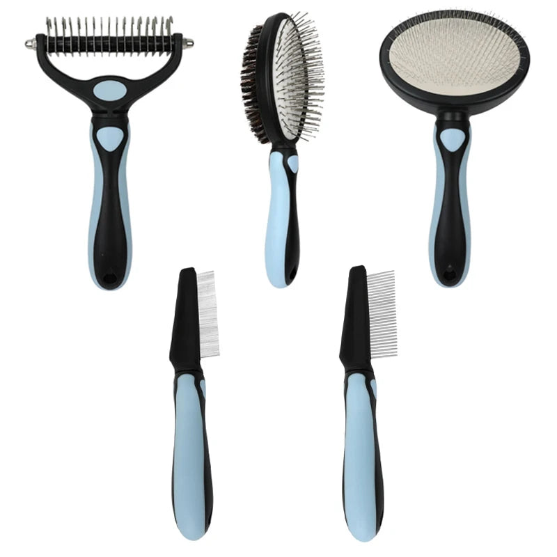 Beauty Pet Hair Grooming Brushes Pet Flea Comb Self Cleaning Undercoat Detangling Brush Metal Hair Removal Pin Brush
