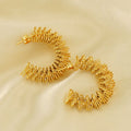 Minimalist Irregular Design Trendy 18K Gold Plated Stainless Steel C-shaped Spring Twist Hoop Earrings for Women Vintage Jewelry