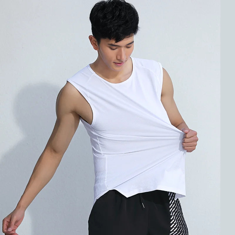 New Fashion Solid Sleeveless Sports Tank Top Custom Men's Basketball Running Training Fitness Gym Vests Shirt