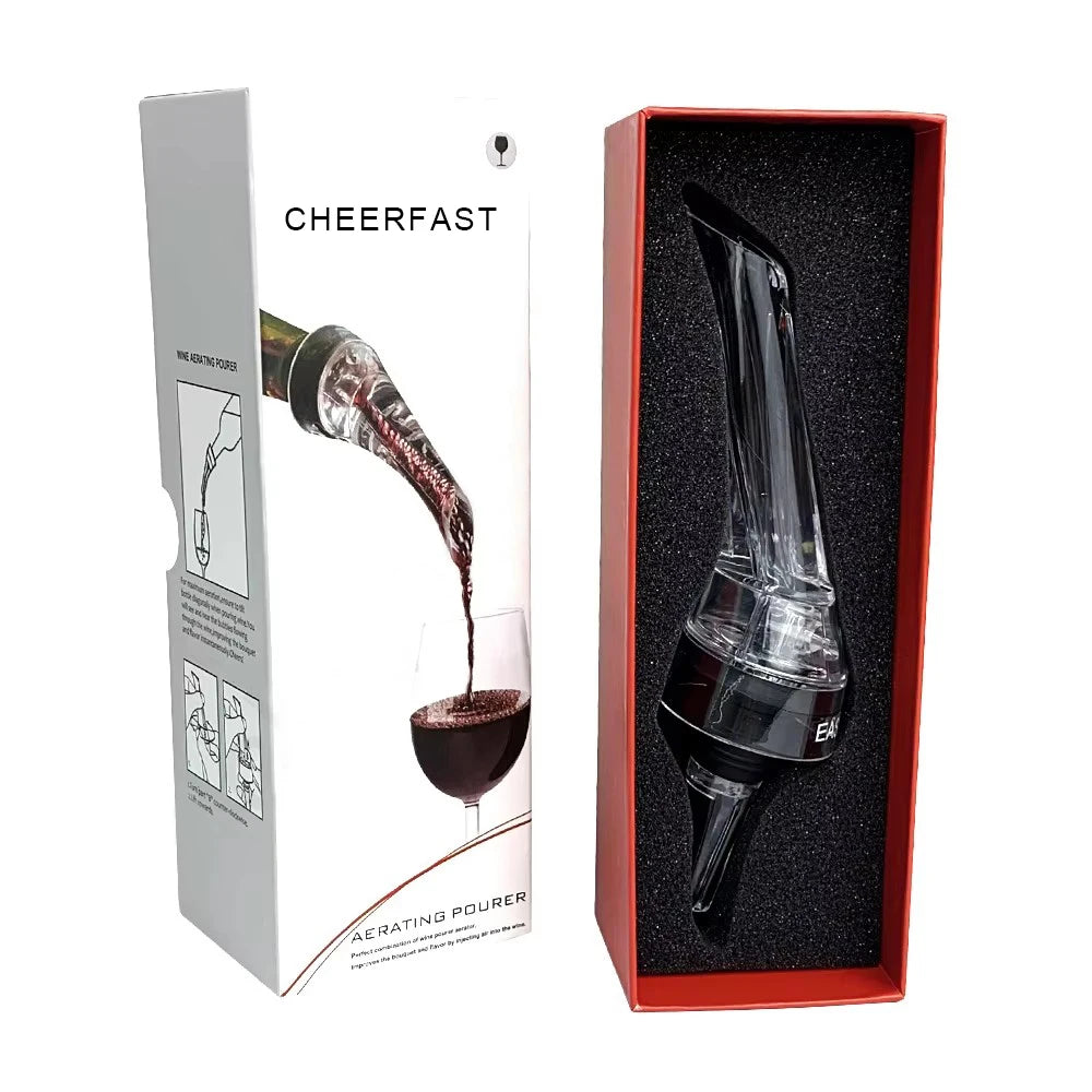 Support to Add Your Logo Red Wine Aerator Decanter Classic Designer Premium Spout Gift Box Set Plastic Wine Pourer
