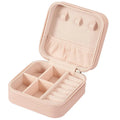 Small Jewelry Box for Women Girls PU Leather Travel Jewelry Organizer Case Portable Jewellery Storage Holder Display for Ring