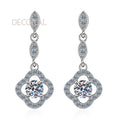 Custom Clovers Fine Jewelry GRA Moissanite Earrings Sterling Silver 925 Fashion Earrings Studs Women