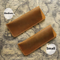 Stock Crazy Horse Cowhide Leather Eco-friendly Protective Glasses Sleeve Simple Design Portable Carry-on Case Myopia