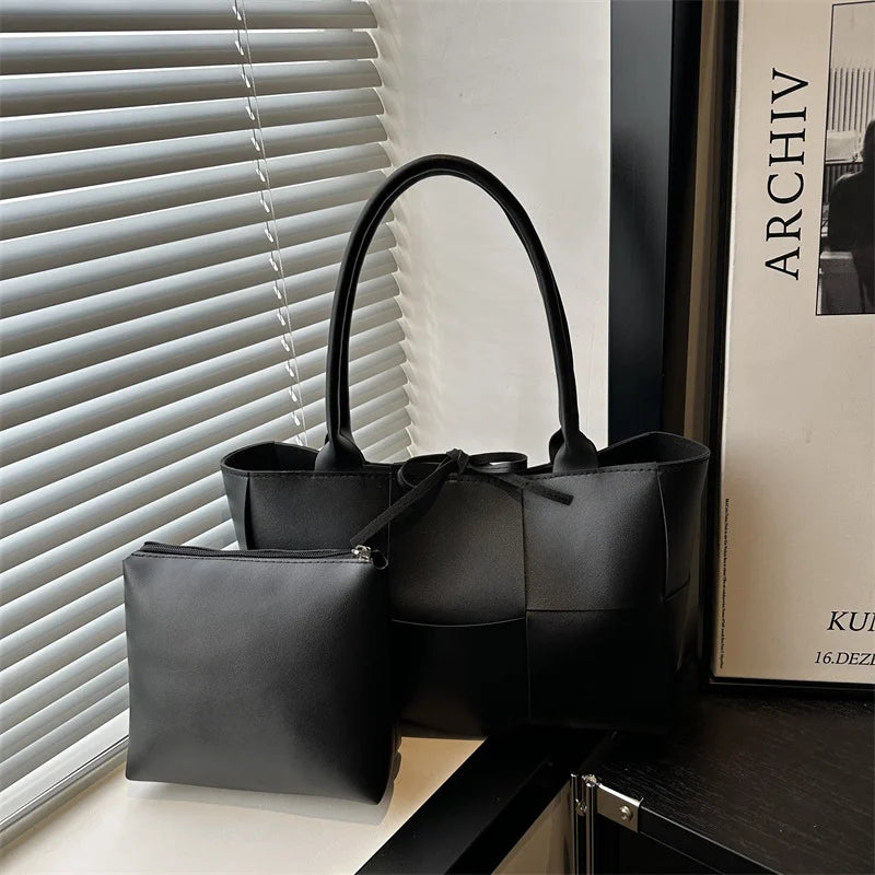2026 New Two-piece Women's Bag Set Large Capacity Handbag with Wallet Fashion Shoulder Tote Bag for Women