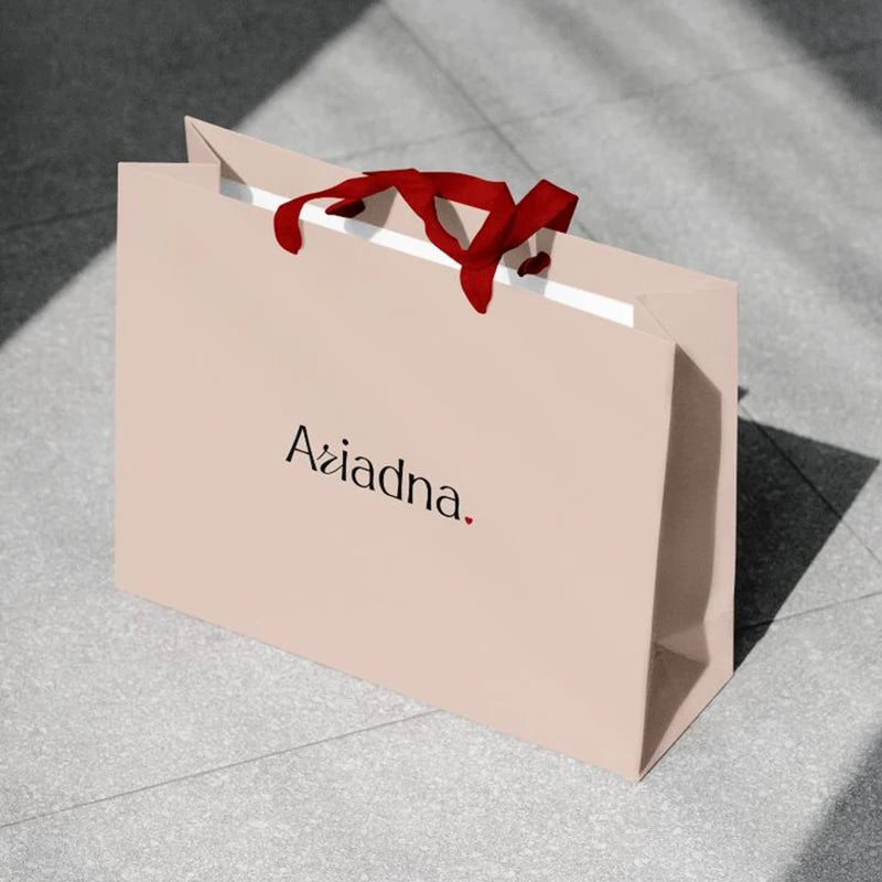 Custom Private Logo Brand Printing Garment Clothes Packaging Colored Paper Shopping Gift Bag