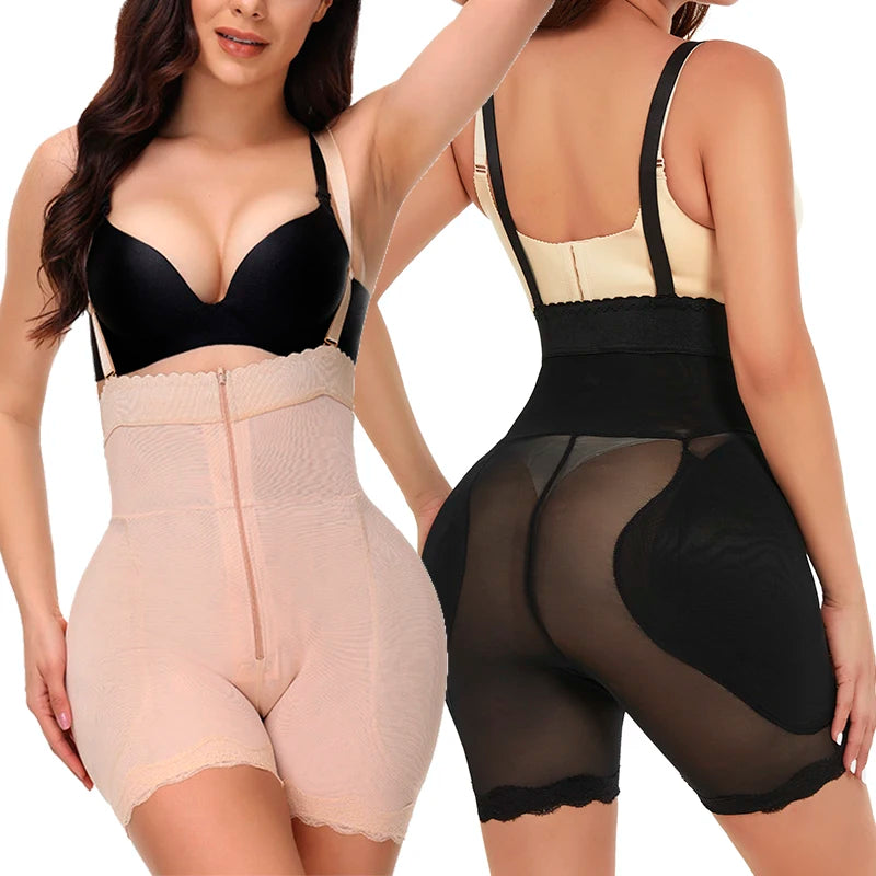 Hot Selling High Waist Tummy Control Shapewear Embroidery Breathable Corset Shaper Panty Fake Hip for Big Bum Correction 2 Piece