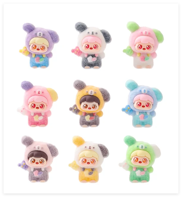 Modern Sweet Luxury Girl Figurine Fairy Flocked 3D Cartoon Sculpture Home Garden Decoration Kid Mystery Boxes Plush Figure Toys