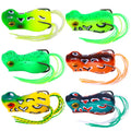 Wholesale FO022 5cm 12g Artificial Soft Plastic Baits Top Water Frog Fishing Lures with Long Skirts Tail