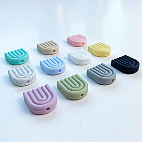 Best Selling Wholesale Price Geedyn SiB037 Silicone Beads Soft Rainbow Irregular Shape DIY Bracelet/Keychain Pacifier Custom