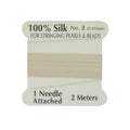 Hobbyworker 2# Handmade Customizable 100% Natural Ecru Beaded Silk Cord for Jewelry