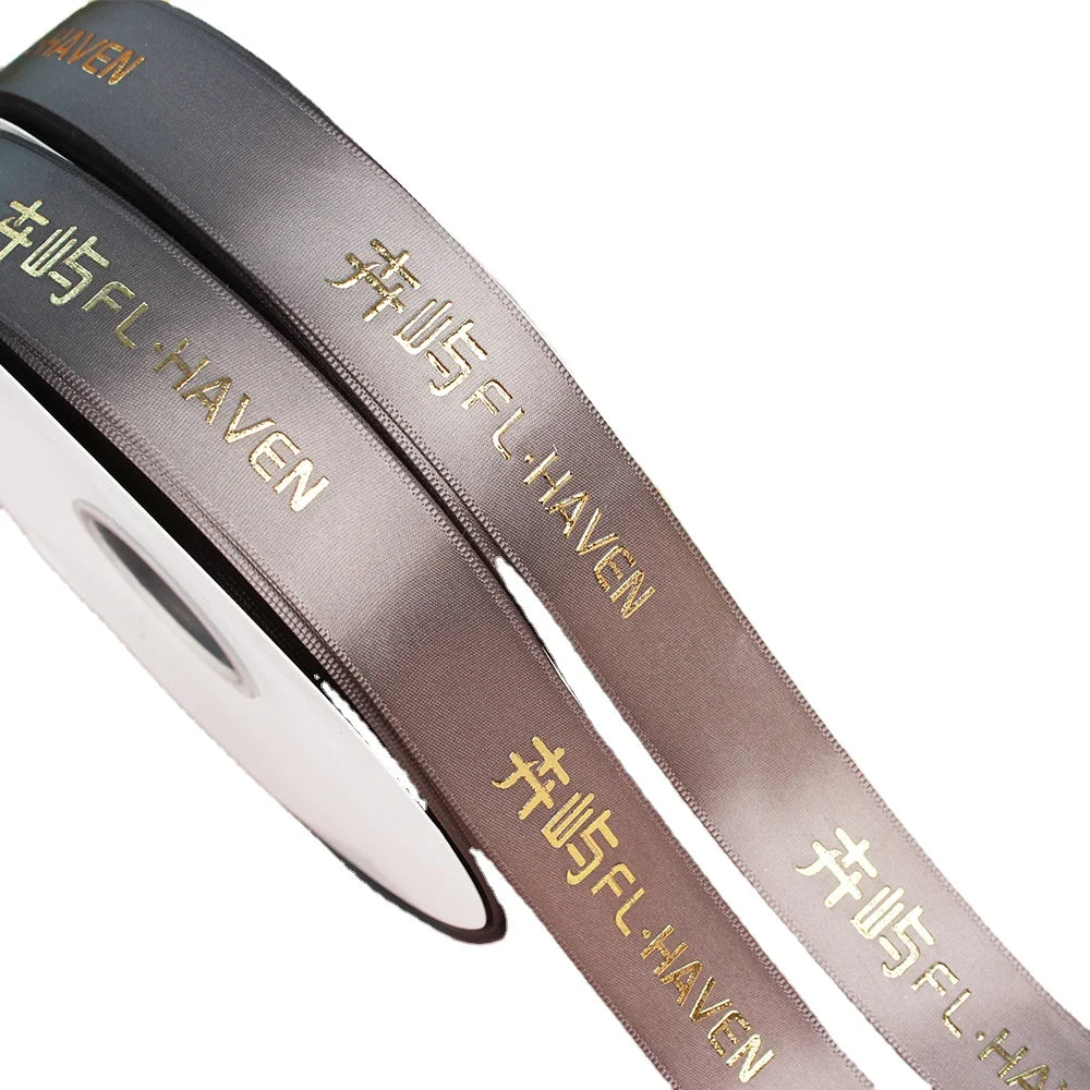 Factory Wholesale Custom logo Satin Grosgrain Ribbon Printing Ribbon Personalized logo Printed Ribbons