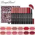 Dragon Ranee 12-color Set of Box Lipstick Pen Matte Velvet Foggy Lipstick Pen with Pencil Sharpener Automatic Lip Pencil Set