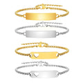 Wholesale Stainless Steel Hollow Heart Bar Cuff Bracelet Black Curved Rectangle Children Women Heart Bracelet
