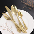 Stainless Steel Luxury Vintage Silver Nordic Kitchen Hotel Forks Flatware Dinnerware Silverware Gold Wedding Cutlery Spoon Set