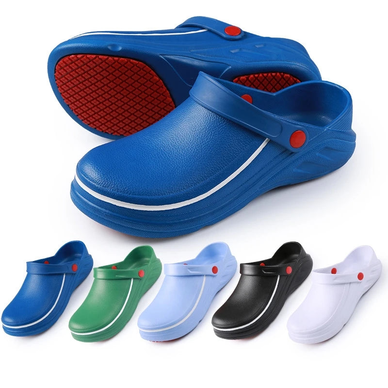 Non Slip Anti-oil Lightweight Rubber Sole Kitchen Chef Clogs Shoes Wholesale