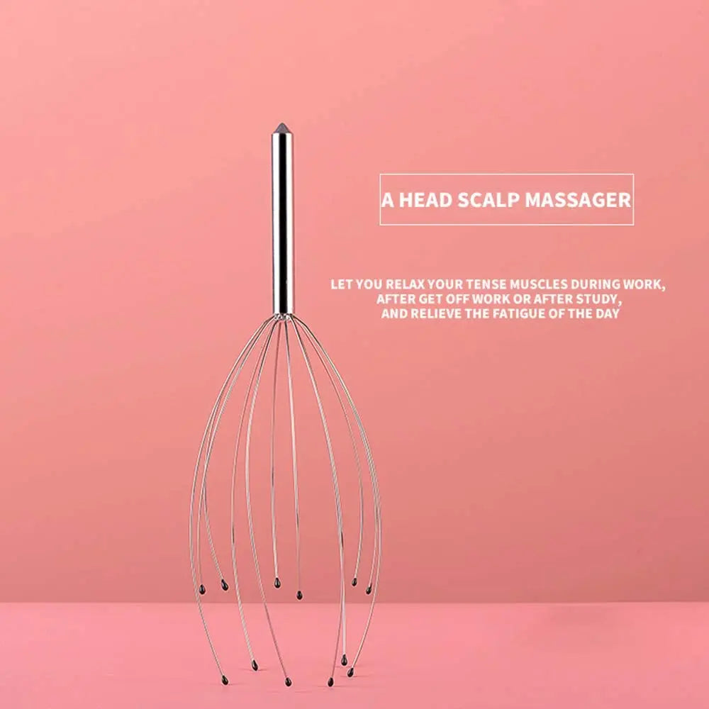12 Fingers Scalp Stress Relax Hair Growth and Stress Relief Scalp Brush Head Massager