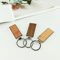 Zinc Alloy Metal Bamboo Wood Key Chain Ring Holder Promotion DIY Gifts Sublimation Blank Wooden Keychain