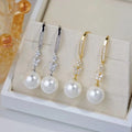 E2286 10-11mm DIY Natural Freshwater Pearl Charm Earrings Mounting Accessory 925 Sterling Silver Gold Plated  Jewelry for Women