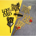 New Arrival Super Dad Cake Toppers for Christmas Graduation Easter Parties Show Dad Your Love with These Festive Decorations