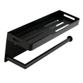 Wekis Modern Stainless Steel Matte Black Waterproof Wall-Mounted Toilet Paper Shelf for Kitchen Dining Hospital Hotel Use