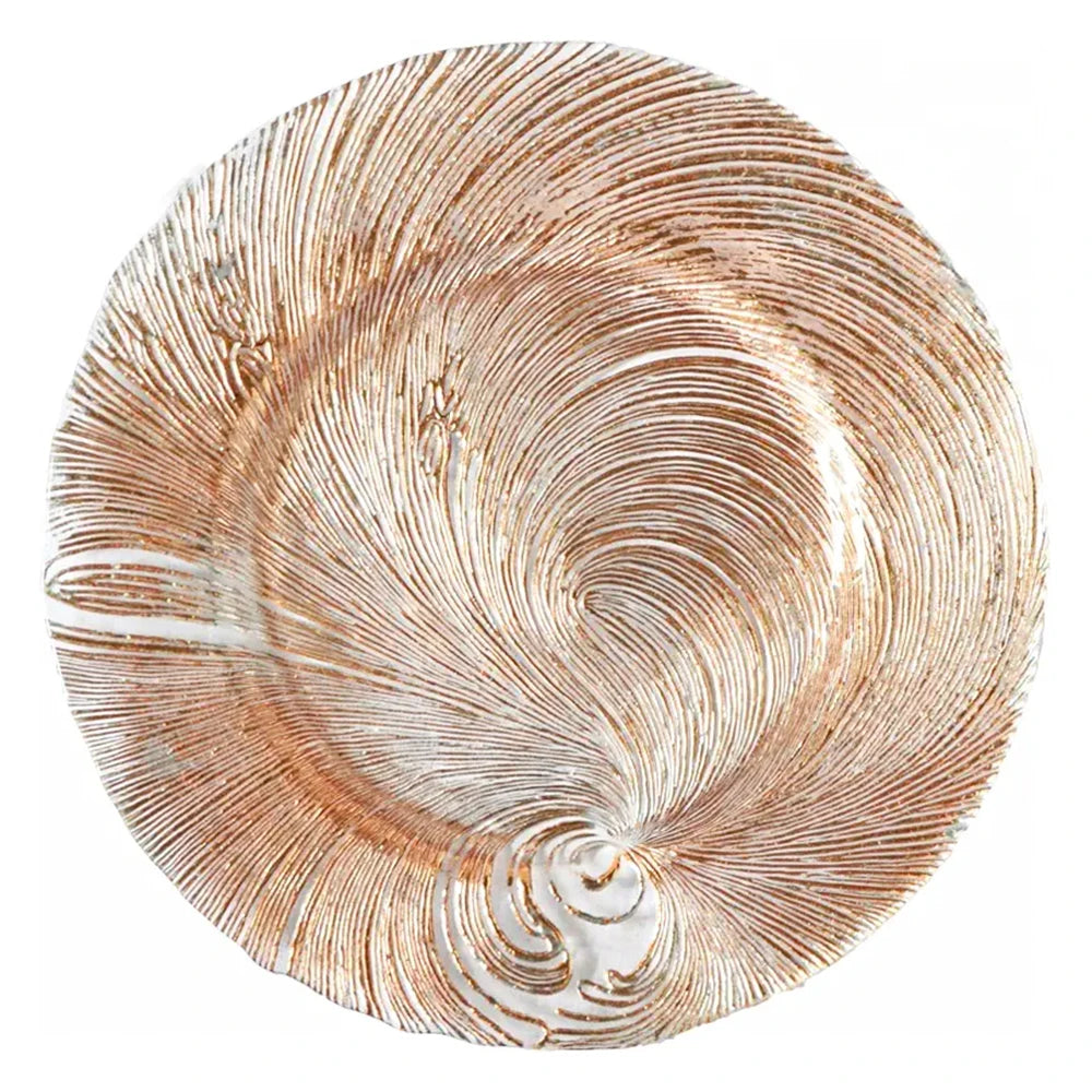 Vintage Glass Plates Silver Rose Gold Charger Plates Hotel Western Food Flat Plates Sample Room Tableware Decoration