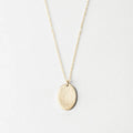 Stainless Steel Gold Plated Smooth Blank Oval Disc Necklace Personalized Custom Laser Engraved Symbol Oval Pendant Necklace