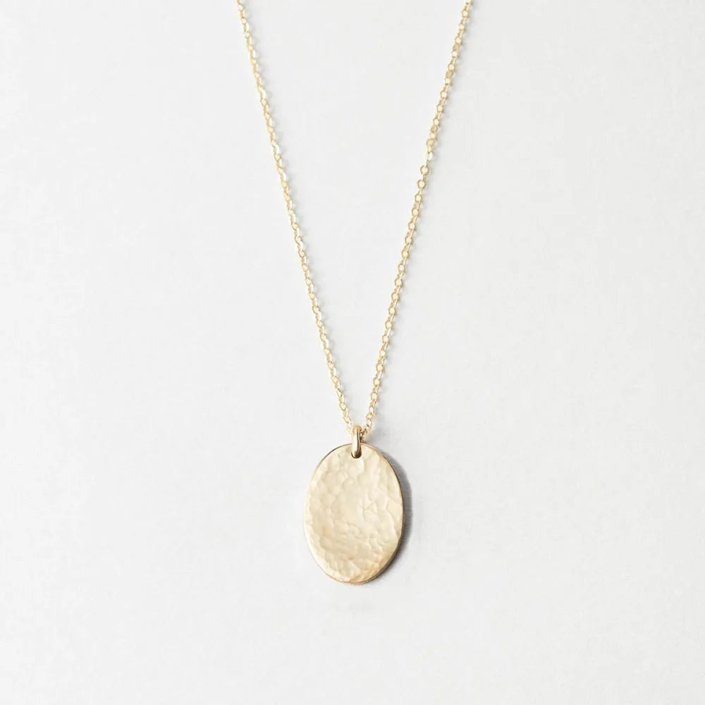 Stainless Steel Gold Plated Smooth Blank Oval Disc Necklace Personalized Custom Laser Engraved Symbol Oval Pendant Necklace
