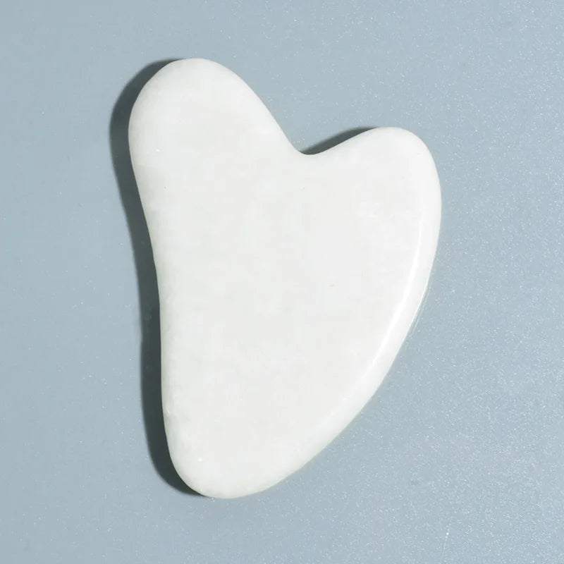 Factory Wholesale 100% Natural Jade Stone Gua Sha White Crystal Gua Sha Scrapper for Anti Aging
